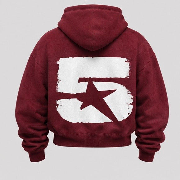 ST5RATL "5IVE" ZIP HOODIE MAROON