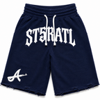 "ST5R" STAPLE SHORTS NAVY DISTRESSED