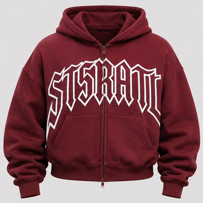 ST5RATL "5IVE" ZIP HOODIE MAROON