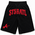 "ST5R" STAPLE SHORTS BLK DISTRESSED