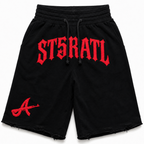 "ST5R" STAPLE SHORTS BLK DISTRESSED