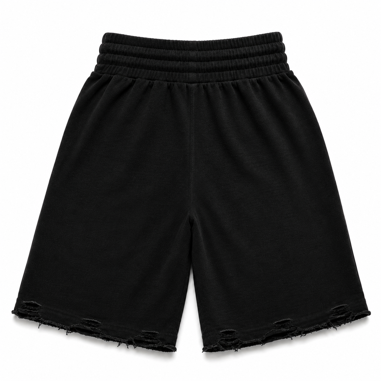 "ST5R" STAPLE SHORTS BLK DISTRESSED