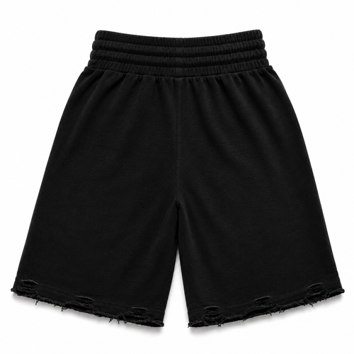 "ST5R" STAPLE SHORTS BLK DISTRESSED
