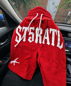 "ST5R" STAPLE SHORTS RED DISTRESSED